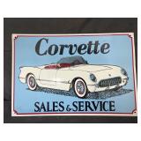 Metal Corvette Sign Single Sided 18"x12"