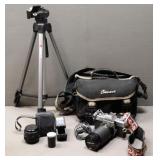 Minolta Camera w/ Bag, Accessories, Lens, Tripod