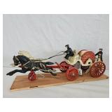 2-Horse Hitch w/Fire Pumper Wagon