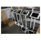 Lot of 9 iPad kiosk time card data stands with