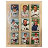 (9) 1952 BOWMAN BASEBALL CARDS