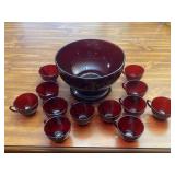 Ruby Red Bowl & Cups