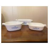 3 Corning Ware Bowls