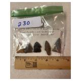 5  Arrowheads (Bird Points-3 Mile Island)