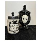 2 Halloween Covered Jars