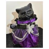 Black Cat Bank In Purple Dress