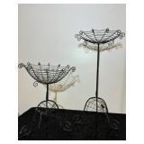 2 Spiderweb Pedestal Baskets