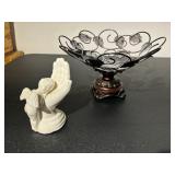 Cherub Figurine & Pedestal Basket