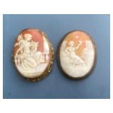 2 Antique Cameo Broaches