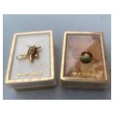 14K Gold Turtle Charm & Lady Bug Pin