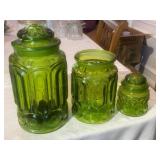 Emerald Green Glass Canister Set