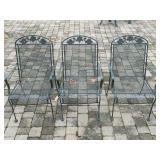 3 Metal Patio Chairs