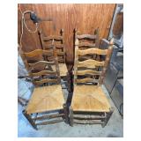 4 Ladder Back, Thatch Seat Chairs