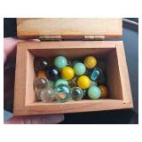 Small box of old marbles