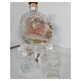 Monkey head decanter and shot glasses