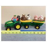 JOHN DEERE PUSH TRACTOR W/ ANIMALS