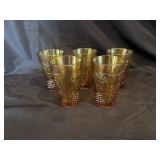 CARNIVAL GLASS SMALL JUICE GLASSES