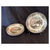 4 JOHNSON BROS FRIENDLY VILLAGE 7" PLATES