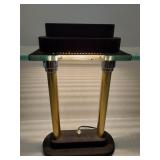 Unique Modern Table Lamp with Glass Top and Brass