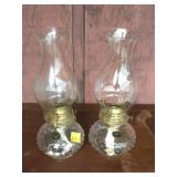 Pair Lamplight Oil Lamps