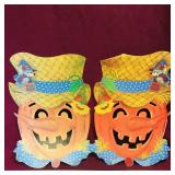 Pair Of Halloween Cardboard Decorations