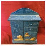 Small Painted / Decorated Wooden Cabinet