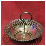 Small Handled Silver-Plate Dish (Vintage)