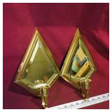 Pair Of Wall Mount Mirror Candle Sconces