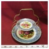 Set Of Decorative Plates & Stand (Vintage)