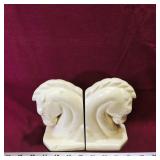 Pair Of Ceramic Horse Head Bookends