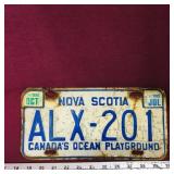 1989 Nova Scotia License Plate