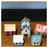 Lot Of 5 Handmade Christmas House Decorations