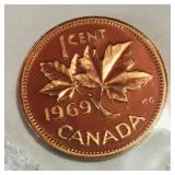 1969 Canada Proof-Like One Cent Coin