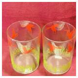 Pair Of Vintage Drinking Glasses (4" Tall)