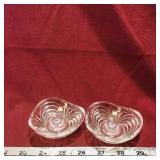 Pair Of Small Glass Candleholders