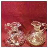 Lot Of 2 Vintage Glass Cruets