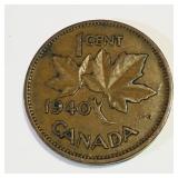 1940 Canada One Cent Coin