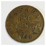 1934 Canada One Cent Coin