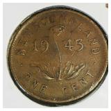 1943 Newfoundland One Cent Coin