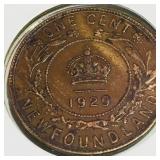 1929 Newfoundland One Cent Coin