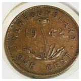 1942 Newfoundland One Cent Coin