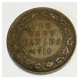 1916 Canada GRV F12 One Cent Coin