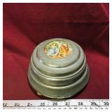 Vintage Musical Puff Powder Box (Aluminum)