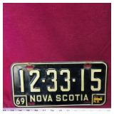 1969 Nova Scotia License Plate