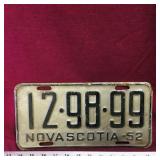 1952 Nova Scotia License Plate