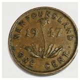 1947 Newfoundland One Cent Coin