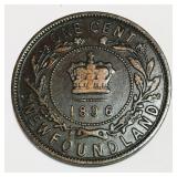 1896 Newfoundland One Cent Coin