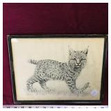 Framed J.Sharkey Thomas Art Sketch (Vintage)