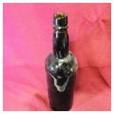 Antique Glass Liquor Bottle (11 3/4" Tall)