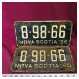 Matching 1958 Nova Scotia License Plates